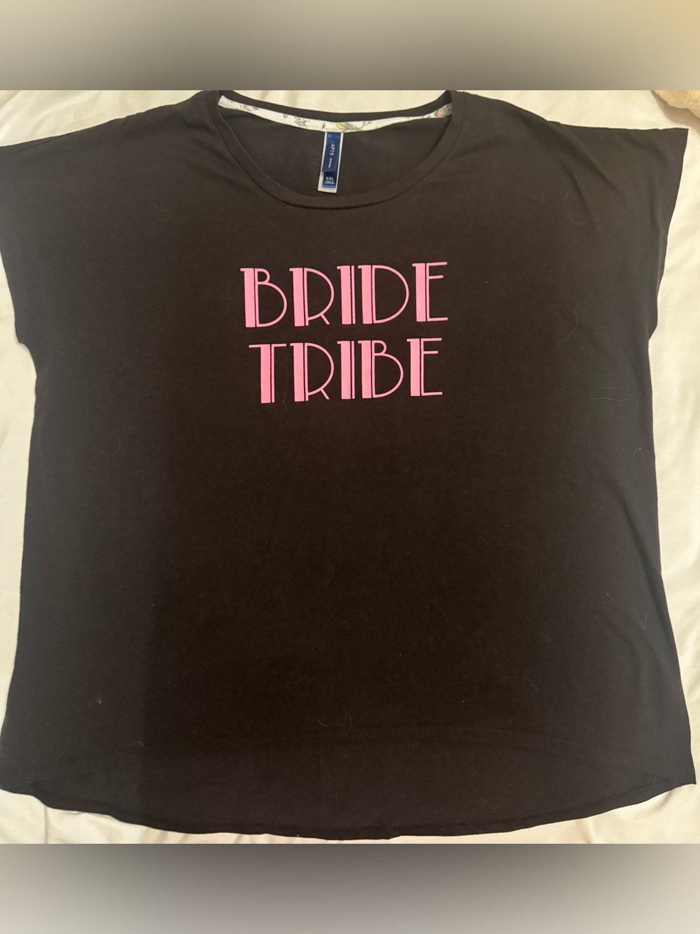 Apt. 9 Black Tee with Pink 'BRIDE TRIBE' Graphic
